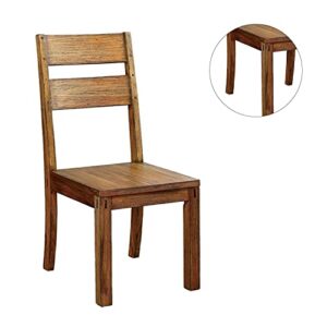 simple relax Set of 2 Wooden Dining Chairs, Dark Oak