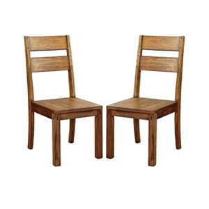 simple relax Set of 2 Wooden Dining Chairs, Dark Oak