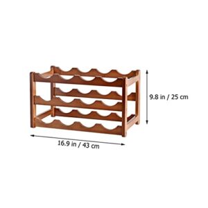 BESPORTBLE Wooden Wine Storage Rack Stackable Wine Bottle Holder 3 Layer Rustic Wine Shelf Cabinet Display 12 Bottles Organizer for Home Bar Shop Countertop