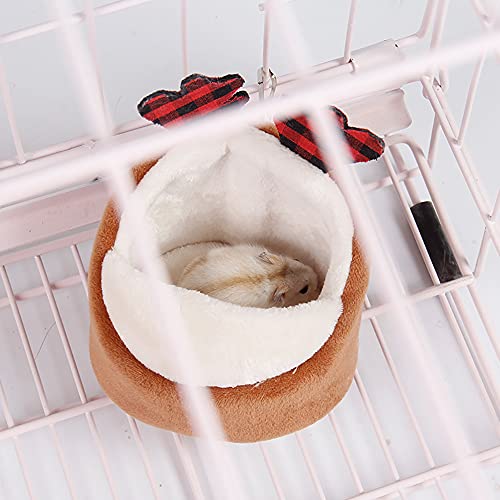 ABLAZEZAI Hamsters Bed House Cage Supplies Accessories for Sugar Glider (Beige)