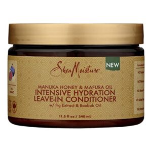 sheamoisture intensive hydration leave-in conditioner for curly hair manuka honey and mafura oil hair conditioner to strengthen and restore hair 11.5 oz