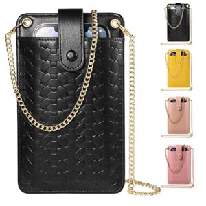 yicheey cell phone purse wallet small crossbody bags for women mini shoulder bag with card slot (black)