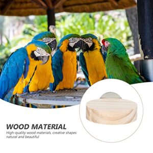 cabilock Climbing Toys 3pcs Bird Wood Platform Parrot Perch Stand Playground Cage Corner Shelf Board for Conures Budgies Hamster Gerbil Rat 5. 5cm Round Bird Cage