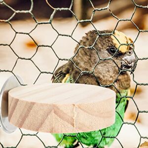 cabilock Climbing Toys 3pcs Bird Wood Platform Parrot Perch Stand Playground Cage Corner Shelf Board for Conures Budgies Hamster Gerbil Rat 5. 5cm Round Bird Cage