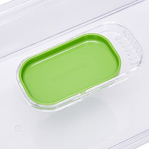 Amazon Basics Set of 3 Produce Food Saving Containers with Vented Lids, BPA Free Plastic - 2 Large (4.3 Qt), 1 Medium (1.9 Qt)