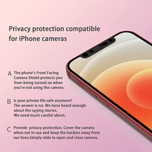 Phone Front Camera Cover,Webcam Cover Compatible for iPhone X/XS/XR/XS Max, iPhone 11/11 Pro/11 Pro Max,iPhone 12/12 Mini /12Pro /12Pro Max,Protect Privacy and Security,Not Affect Face ID(Black)