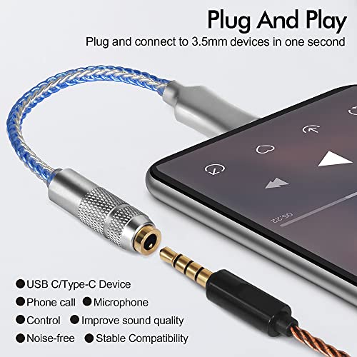 Girftu USB C to 3.5mm Adapter CX31993 Earbuds CX-PRO DAC Headphone Amp with 3.5mm Output SNR128dB PCM 32b/384kHz for Android Windows Phone Call and Line Control