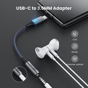 USB Type C to 3.5mm Female Headphone Jack Adapter, USB C to Aux Audio Dongle Cable Cord Compatible with Samsung Galaxy S22 S21 S20 Ultra Note 20 10 S10 S9 Plus,Pixel 4 3 2 XL,iPad Pro and More (Grey)