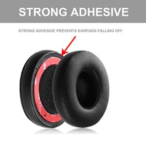 Replacement Earpads Compatible with Beats Solo 2 & Solo 3 Wireless On-Ear Headphones, Soft Memory Foam and Protein Leather Headset Ear Cushion Cover,Stronger Adhesive