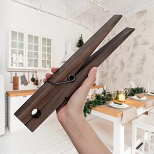 12 inches jumbo clothespins with adhesive wooden clothespins towel holder clothes clips with spring for wall bathroom laundry room nursery kitchen decor