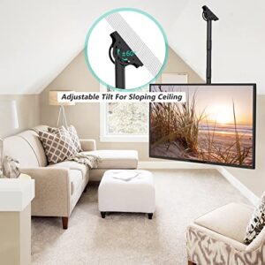 WALI Ceiling TV Mount, Full Motion Adjustable TV Mount Bracket Fits Most Ultrawide LED, LCD, OLED 4K TVs 37 to 70 inch, up to 110lbs, VESA 600x400mm (CM3770), Black
