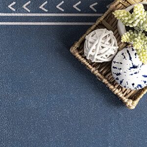 nuLOOM Arina Machine Washable Global Inspired Simplistic Tribal Area Rug, 5' x 8', Navy