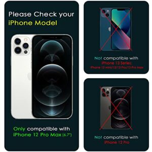Xfilm for iPhone 12 Pro Max Camera Lens Protector Bling Diamond, HD Clear Tempered Glass Alloy Camera Protection Cover, Single Design, Case Friendly, Scratch Proof (Multi-Color Diamond)