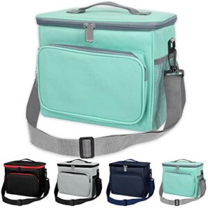 10l lunch bag - insulated lunch bag for men & women, adult lunch boxes for men heavy duty with adjustable shoulder strap, reusable fleakproof lunch box for office school picnic beach (green)