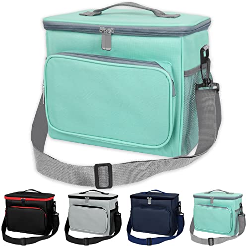 10L Lunch Bag - Insulated Lunch Bag for Men & Women, Adult Lunch Boxes for Men Heavy Duty with Adjustable Shoulder Strap, Reusable Fleakproof Lunch Box for Office School Picnic Beach (green)