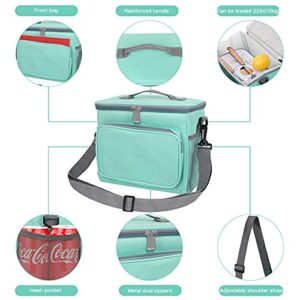 10L Lunch Bag - Insulated Lunch Bag for Men & Women, Adult Lunch Boxes for Men Heavy Duty with Adjustable Shoulder Strap, Reusable Fleakproof Lunch Box for Office School Picnic Beach (green)