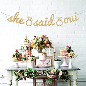 She Said Oui Bachelorette Custom Glitter Banner Party Wedding Decoration