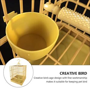 Baluue 1 Set Bird Cage Plastic Parrot Cockatiel Cage with Standing Pole Hanging Hook Pet