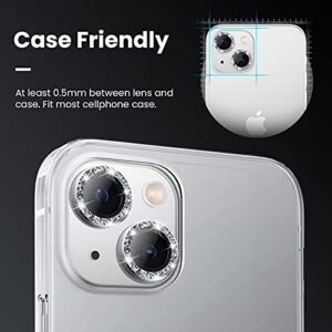 Tensea for iPhone 13 mini/iPhone 13 Camera Lens Protector, 9H Tempered Glass Camera Cover Screen Protector Metal Individual Ring for iPhone 13mini 5.4 inch / iPhone13 6.1 inch 2021