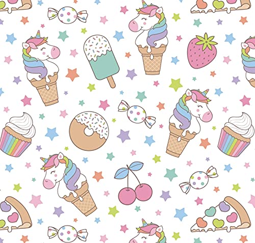 Stesha Party Unicorn Donut Wrapping Paper Girl Birthday Gift Wrap, 30 x 20 Inch (3 Sheets)