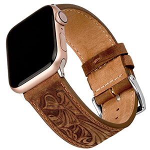 falandi for apple watch band leather 41mm 40mm 38mm, western retro leather classical replacement smart watch band for iwatch men women series 8 7 se 6 5 4 3 2 1 (retro brown, 41/40/38mm)