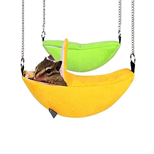 WEISUO Banana Hamster Bed House Hammock Small Animal Warm Bed House Cage Nest Hamster Accessories for Sugar Glider Hamster Small Bird Pet