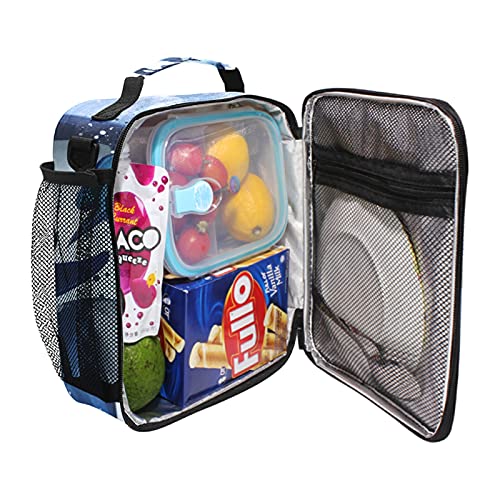 Insulated Lunch Bag Killer Whale Ocean Watercolor Portable Lunch Box Zippered Lunch Tote Bag Cooler Bag with Adjustable Strap for Women Men Work School Girl Boy