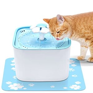 pet fountain cat water dispenser - healthy and hygienic drinking fountain super quiet flower automatic electric water bowl with 2 replacement filters for cats, dogs, birds and small animals