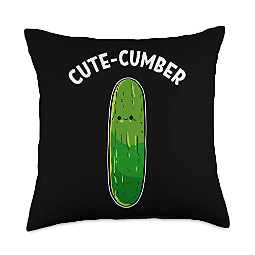 Cute-Cumber Cucumber Lover Throw Pillow, 18x18, Multicolor