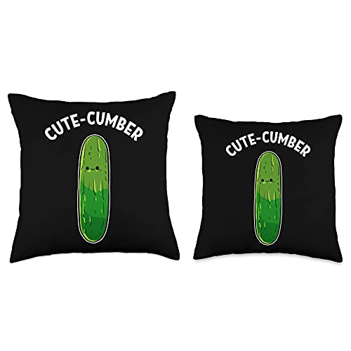 Cute-Cumber Cucumber Lover Throw Pillow, 18x18, Multicolor