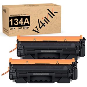 v4ink [need oem chip] compatible toner cartridge replacement for hp 134a w1340a 2-pack black 134x for use in hp m209dw m209dwe mfp m234dw m234dwe m234sdw m234sdwe m209 m234 printer improved version