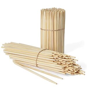 natural bamboo skewers 6 inch, kids friendly/true semi pointed, for fruit kabobs kebab swizzle appetizer chocolate fountain fondue bbq, wooden sticks for cake pop, lollipop, size choices 4.3”,8”,10”
