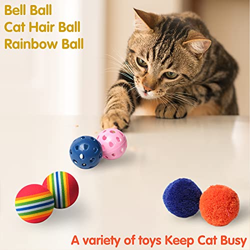 SYEENIFY Cat Toys Kitten Toys Assortments,Cat Feather Toys,Cat Wand Toy,Cat Toys for Indoor Cats