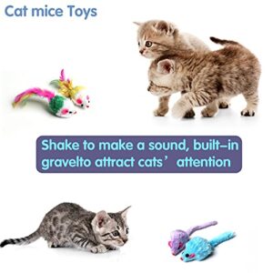 SYEENIFY Cat Toys Kitten Toys Assortments,Cat Feather Toys,Cat Wand Toy,Cat Toys for Indoor Cats