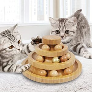 doogcat cat ball track,cat ball toy,kitty toys roller,3-level cat ball tower with 9 removable balls,interactive cat toy,circle track diy fun toy for kitten mental physical exercise