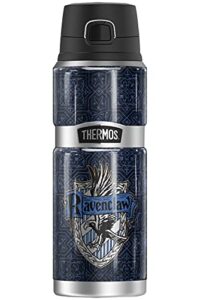 harry potter ravenclaw house crest thermos stainless king stainless steel drink bottle, vacuum insulated & double wall, 24oz
