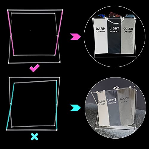 135L Laundry Cloth Hamper Sorter Basket Bin Foldable 3 Sections with Aluminum Frame 26''×24''H Washing Storage Dirty Clothes Bag for Bathroom Bedroom Home Storage basket(Brown+Grey+Black, 3 Liner)