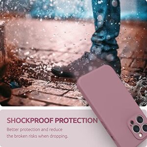 SURPHY Compatible with iPhone 13 Pro Case with Screen Protector, (Camera Protection + Soft Microfiber Lining) Liquid Silicone Phone Case 6.1 inch 2021, Lilac Purple