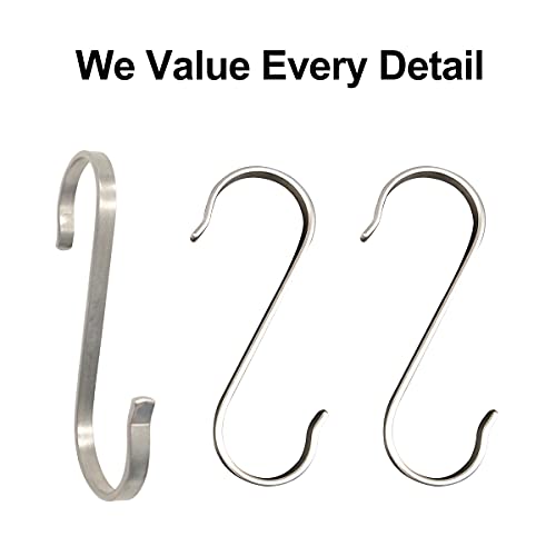 RTCUL S Hooks Heavy Duty 304 Stainless Steel 3.3" Hooks 12 Pack S Shaped Hanging Hooks for Kitchen, Bathroom, Bedroom and Office（0.9in×1.1in×3.3in）