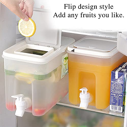 Plastic Drink Dispenser, Beverage Dispenser With Spigot, 1 Gallon Iced Juice Lemonade Dispenser For Party Daily Use, Milk Dispenser For Fridge Gallon, Small Water Dispensers