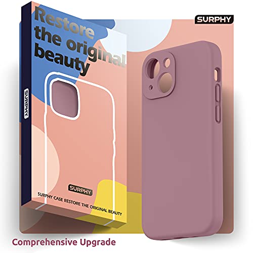 SURPHY Compatible with iPhone 13 Case with Screen Protector, (Camera Protection + Soft Microfiber Lining) Liquid Silicone Phone Case 6.1 inch 2021 (Lilac Purple)