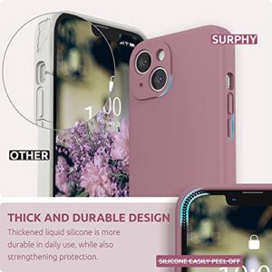 SURPHY Compatible with iPhone 13 Case with Screen Protector, (Camera Protection + Soft Microfiber Lining) Liquid Silicone Phone Case 6.1 inch 2021 (Lilac Purple)