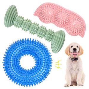 enzzroa dog chew toys for puppy teething, 3pack 2-8 months puppies teething toys soft & durable puppy toys for cleaning teeth and protects oral health both small dogs & medium dog suitable