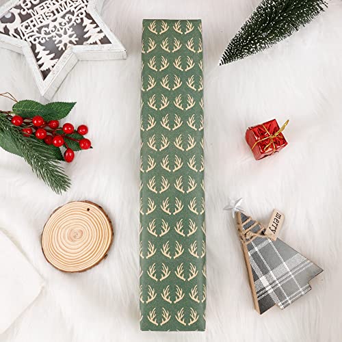 Lulu Home Christmas Wrapping Paper Set, 10ft x 30inch - 4 Rolls (100 sq. ft. ttl.) Kraft Brown Wrapping Paper, Assorted Rustic Thick Gift Jumbo Wrapping Paper for Xmas Holiday Present Packaging