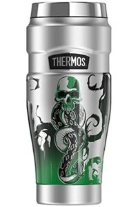 thermos harry potter death eater mark stainless king stainless steel travel tumbler, vacuum insulated & double wall, 16oz