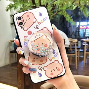 silicone anti-dust lulumi phone case for samsung galaxy a02/m02/sm-a022f/a022m, shockproof armor case foothold drift sand cover tpu cartoon glisten cartoon dirt-resistant anti-knock, 9