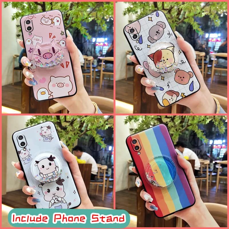 Silicone Anti-dust Lulumi Phone Case for Samsung Galaxy A02/M02/SM-A022F/A022M, Shockproof Armor case Foothold Drift Sand Cover TPU Cartoon Glisten Cartoon Dirt-Resistant Anti-Knock, 9