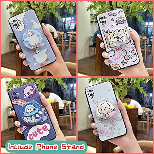 Silicone Anti-dust Lulumi Phone Case for Samsung Galaxy A02/M02/SM-A022F/A022M, Shockproof Armor case Foothold Drift Sand Cover TPU Cartoon Glisten Cartoon Dirt-Resistant Anti-Knock, 9