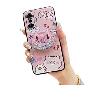 glisten dirt-resistant lulumi phone case for xiaomi redmi k40 gaming edition/poco f3 gt, protective soft case cute anti-dust phone stand holder cover cartoon armor case shockproof cartoon, 10
