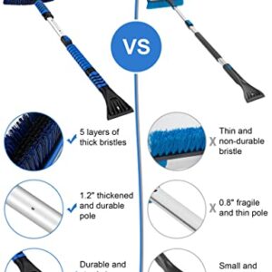 anngrowy 41" Ice Scraper Snow Brush for Car Snow Scraper and Brush Snow Broom Windshield Scraper Car Snow Removal Equipment Snow Cleaner for Car Squeegee Extendable Long Snow Brush Broom for SUV Truck